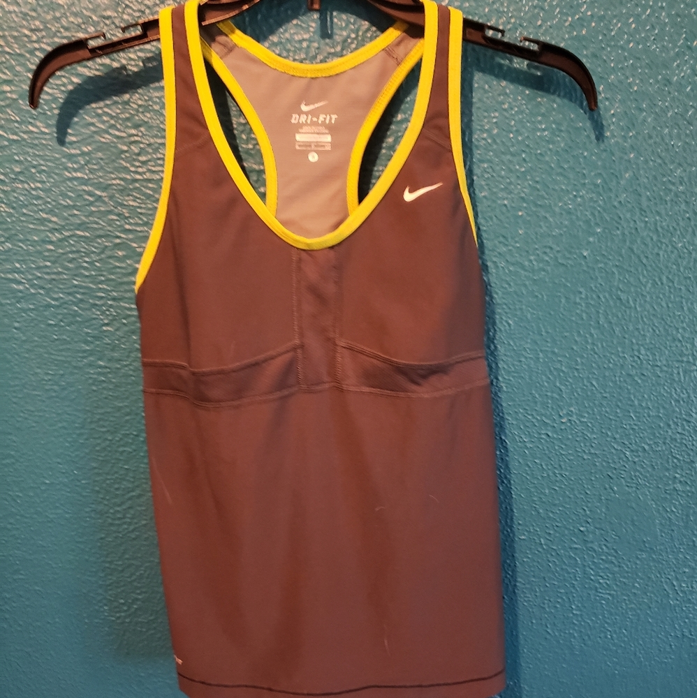 Nike Dri-Fit Grey Top with padded bra attached
